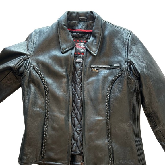 Milwaukee Motorcycle Jacket Women's Size M Black With Braided Detail Thinsulate - Picture 4 of 9